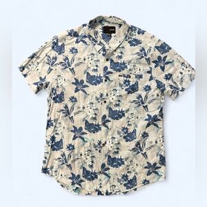 Hurley Men's Blue and Cream Floral Shirt